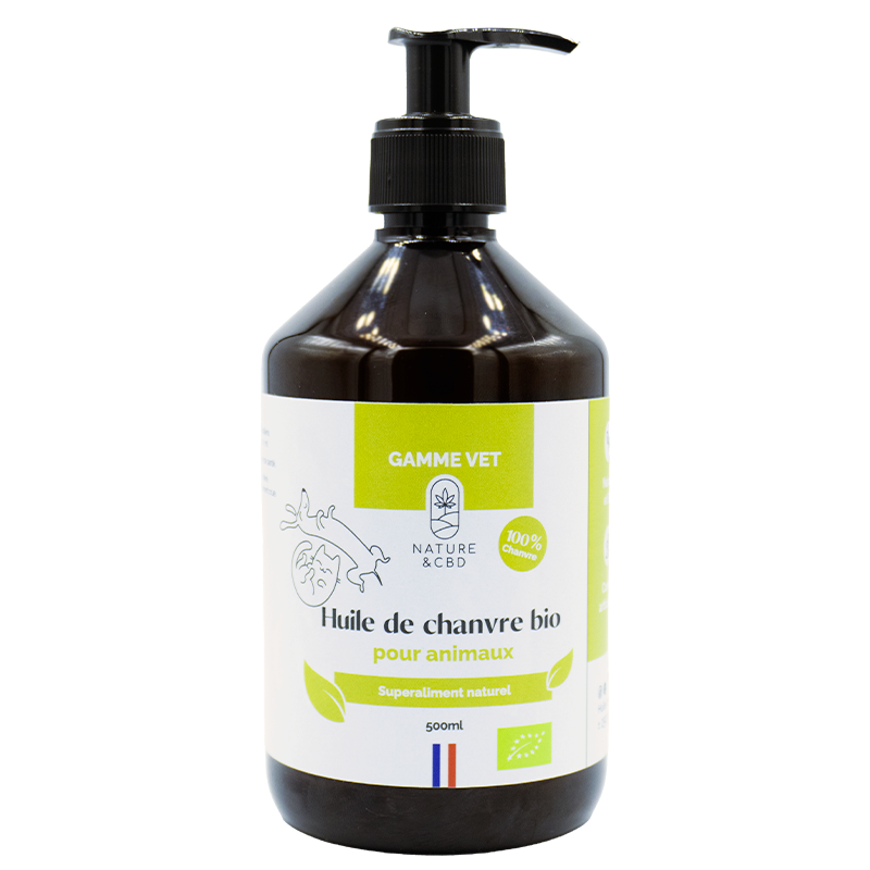 🐾 Huile de Chanvre BIO – Chien & Chat