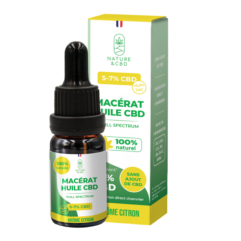 🍋 Macérat Huile CBD au Citron – 5 à 7 %